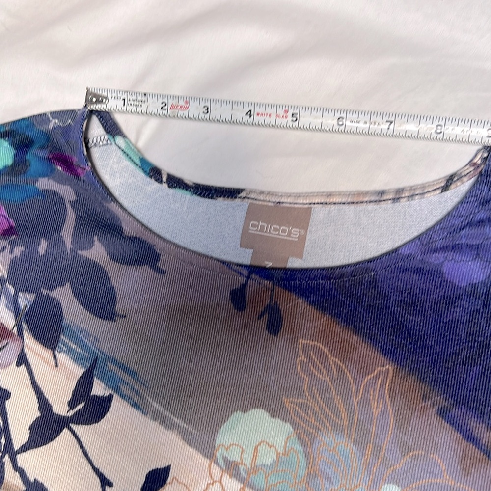 Chico’s Size 3 (XL) Long Sleeve Floral Women’s Top - Picture 7 of 7